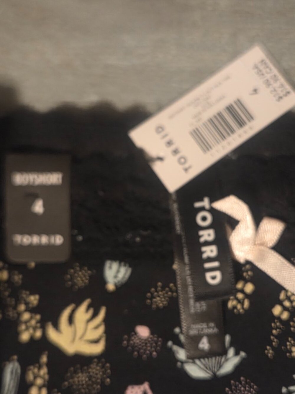 Torrid Boyshort Panties Plus Size 4 NWT Black with Cactus Pattern - Picture 2 of 3
